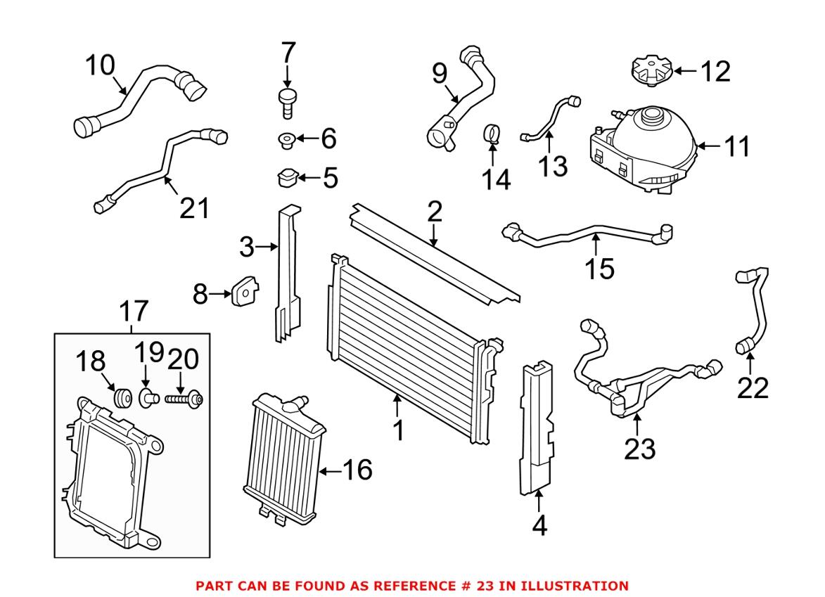 BMW Engine Coolant Hose - Lower 17127609532